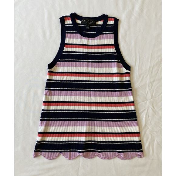 Laundry By Shelli Segal Women’s Multicolor Colorful Striped Sleeveless Top Sz M - Picture 1 of 6